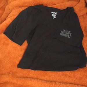 Captain Morgan Rum V-neck T-Shirt.